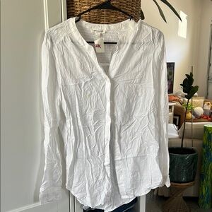 beachlunchlounge White Long Sleeve Button Down Shirt